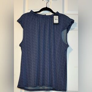 Adrianna Papell Blue Patterned Blouse